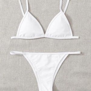 White bikini swimsuit